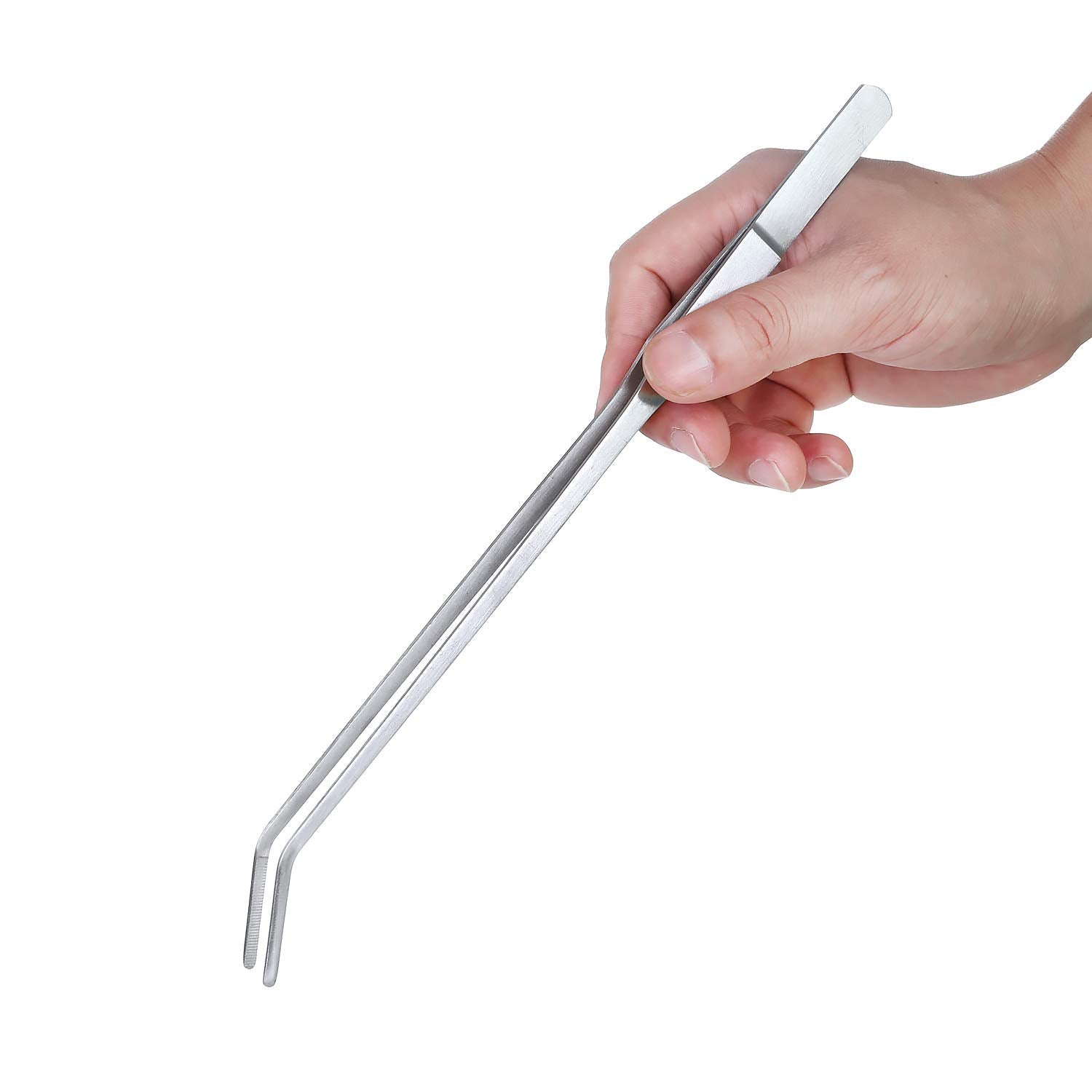 Juland Long Feeding Tongs Aquarium Tweezers Stainless Steel Straight Aqua Scaping Curved Tweezers for Fish Tank Aquatic Plants -