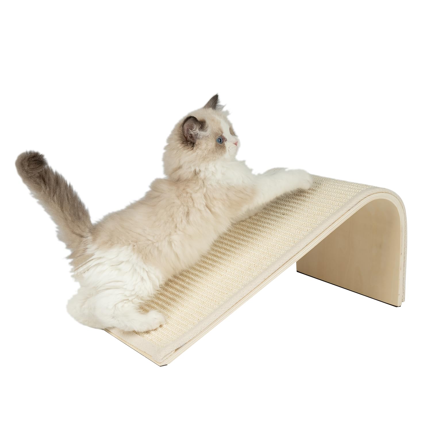 Best Pet Supplies Catify Sloped Sisal Cat Scratchers For Indoor Cats, Climbing Ramp Fun And Interactive Indoor Play, Supports Natural Pet Behaviors, Heavy Duty - Cream
