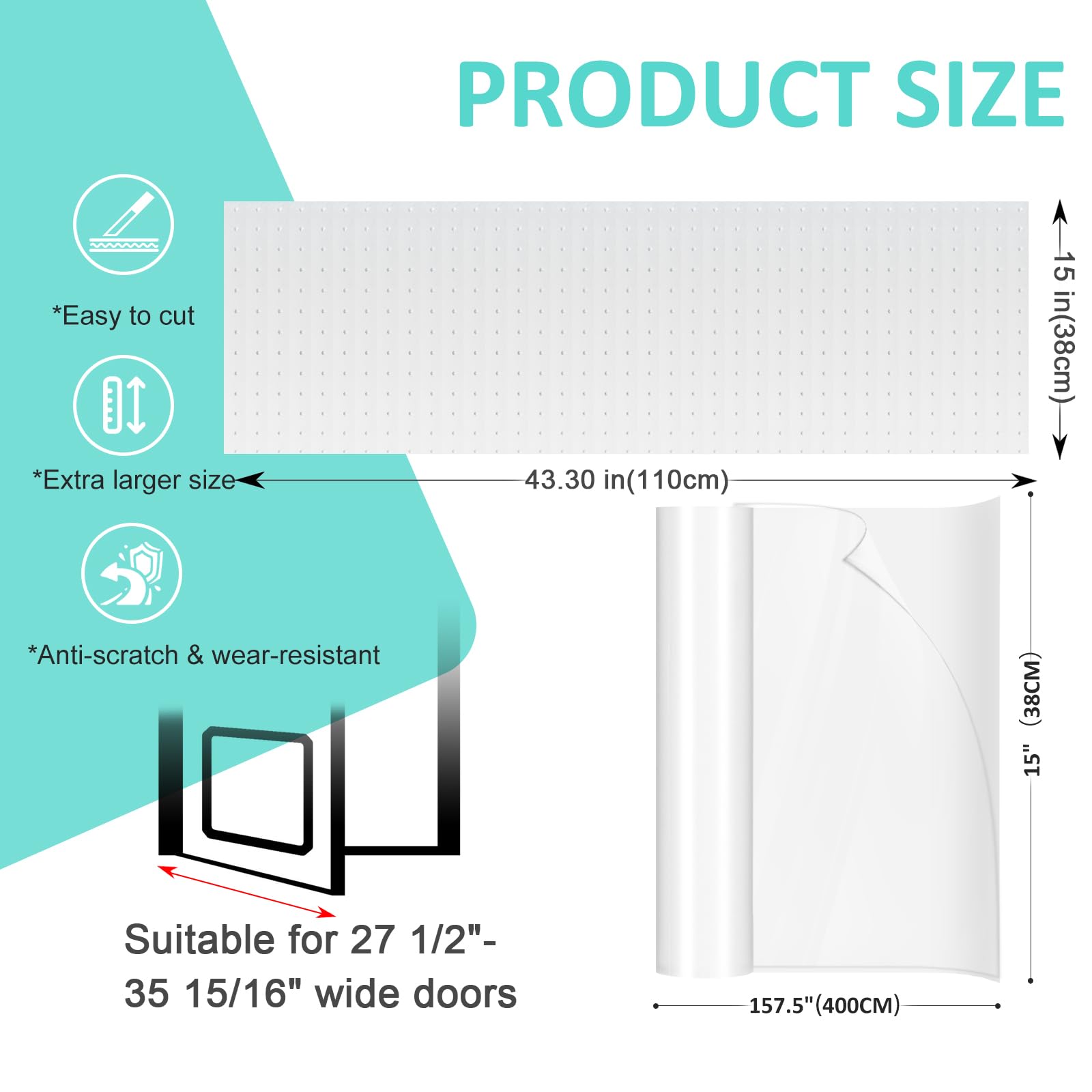 Uross Cat Doorway Protector - Anti-Scratch Mat For Pets, Set Includes Under Door Cat Scratch Protector