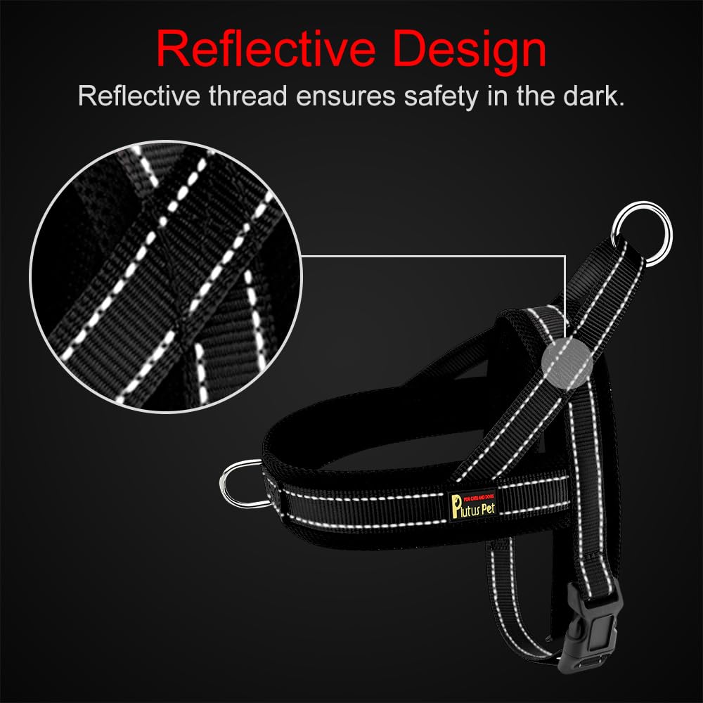 Plutus Pet No Pull Dog Harness With Breathable Mesh Padded, Adjustable Reflective Escape Proof Dog Harness, Quick Fit Dog Vest H
