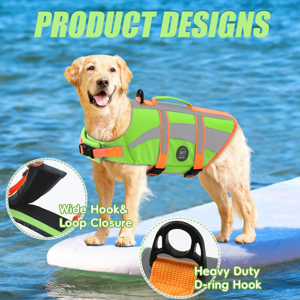 Emust Dog Life Vests, Adjustable Dog Life Jackets For Small Dogs With Enhanced Buoyancy, Small Pet Flotation Vest With Durable R
