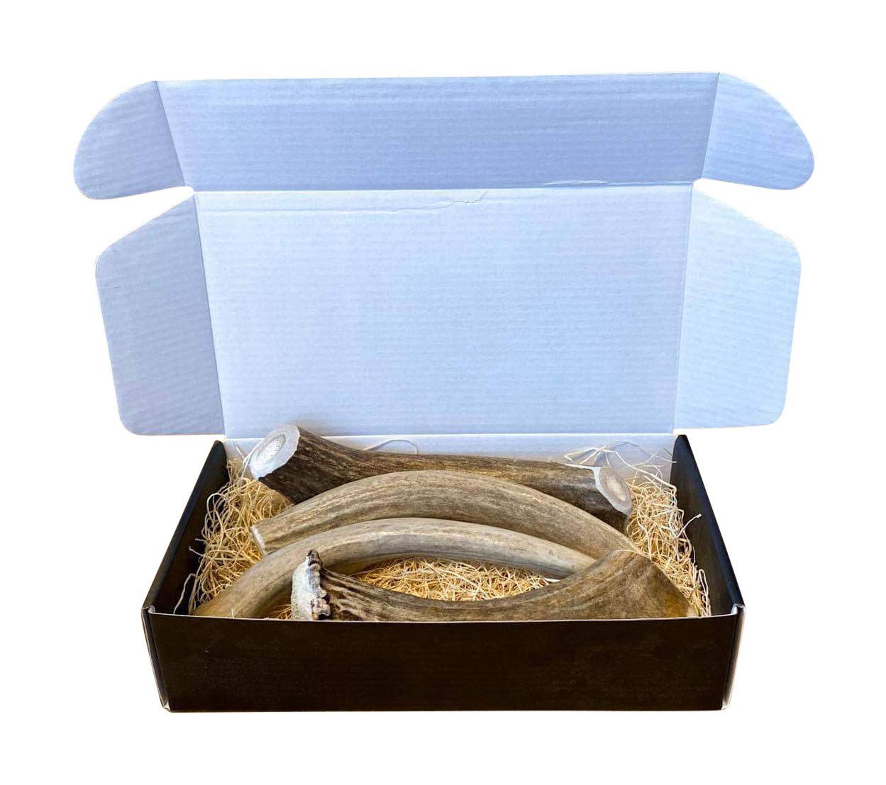 The Antler Box Premium Deer Antler Dog Chews (1 Lb Bulk Pack) (Large (3 To 4 Antlers/Lb))