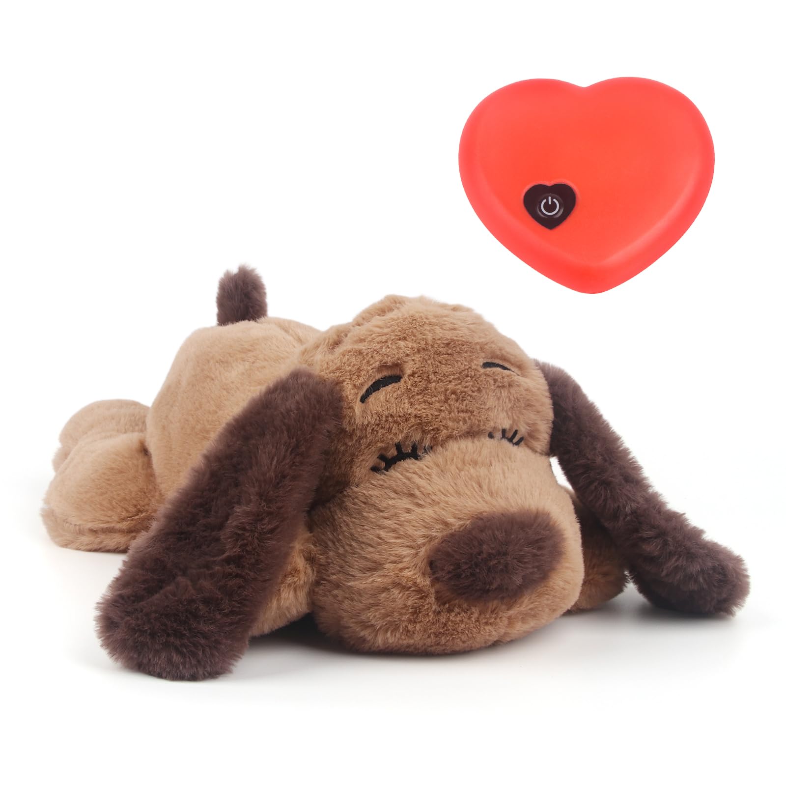 BEVERLYSHARK Heartbeat Puppy Toy Dog Anxiety Relief Calming Aid Heartbeat Stuffed Animals Pet Comfort Cuddle Sleep Aid Puppy Beh