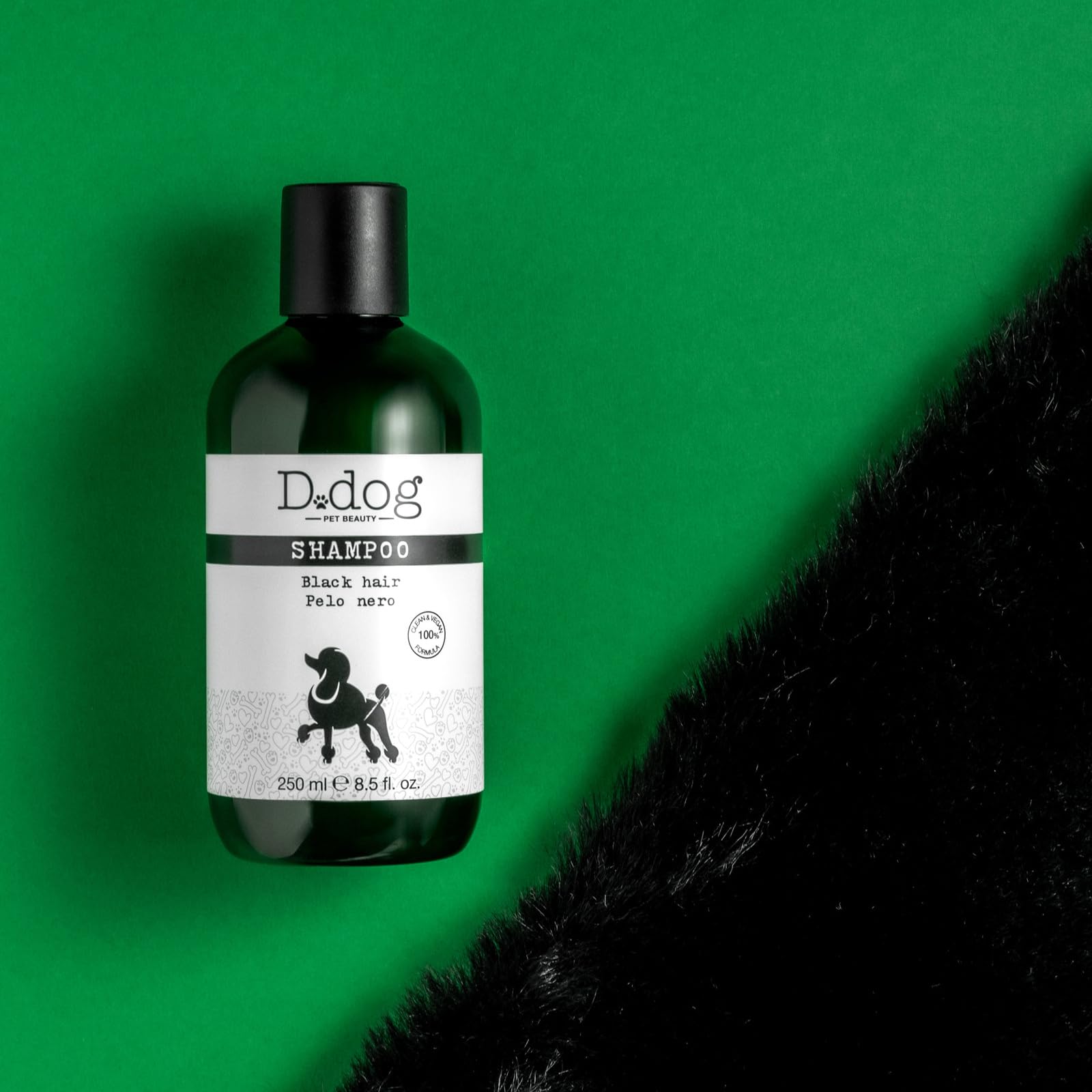 Diego Dalla Palma D-Dog Pet Shampoo Black Hair - Shines And Brightens Fur - Enhances Color Of Black And Dark Coat - Removes Dirt