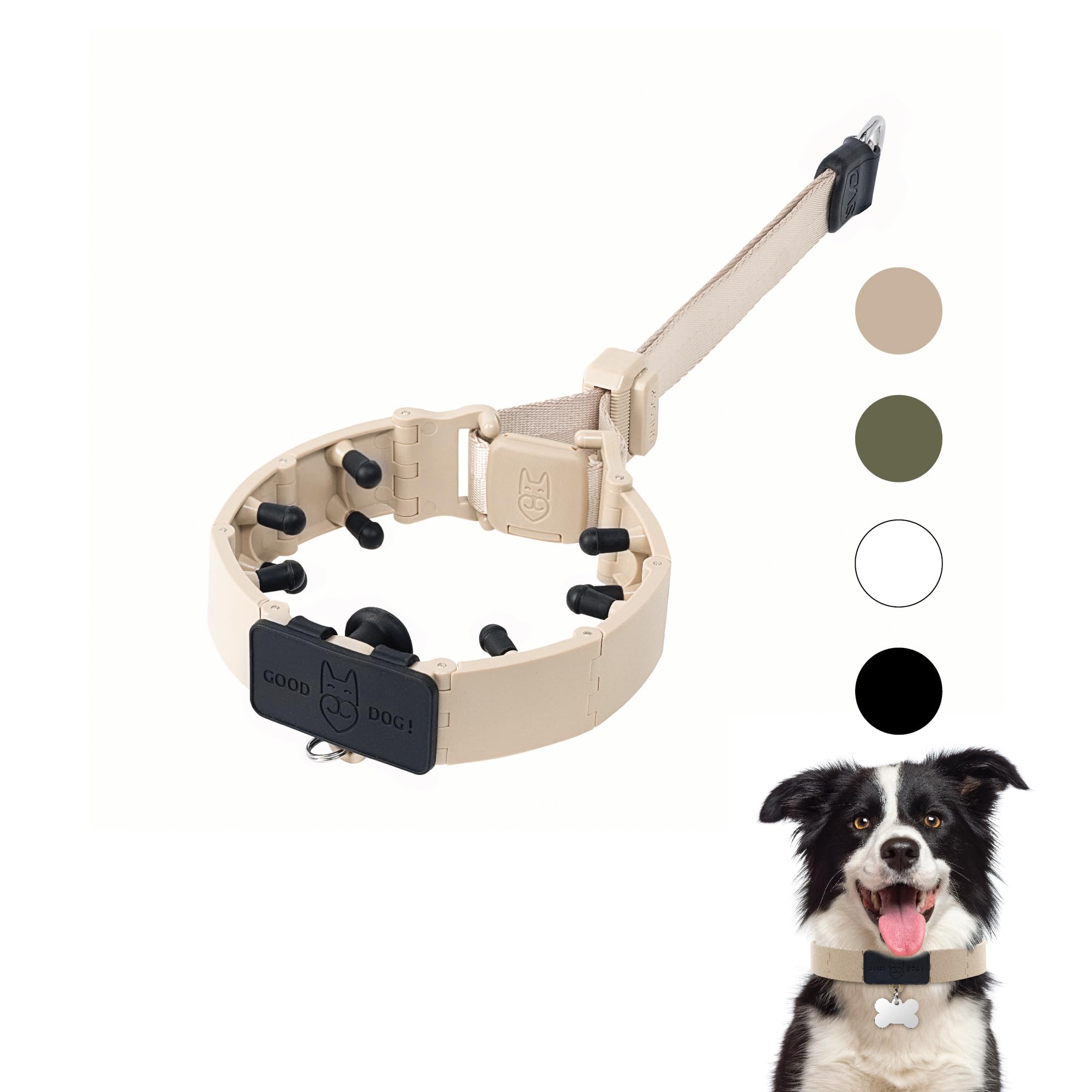 Svd.Pet Dog Prong Collar For No-Pull Training, Quick-Release Buckle Adjustable Pinch Collar For Medium Dogs (Tan, Medium Size)