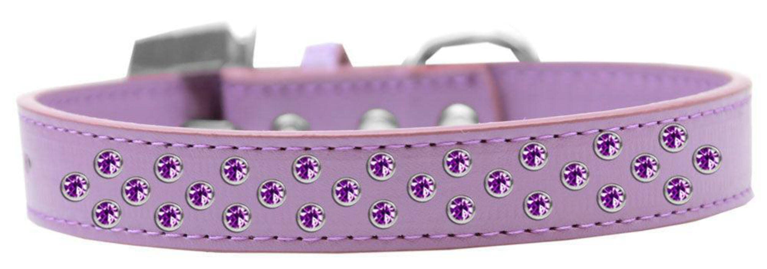 Mirage Pet Products Sprinkles Dog Collar with Purple Crystals, Size 20, Red
