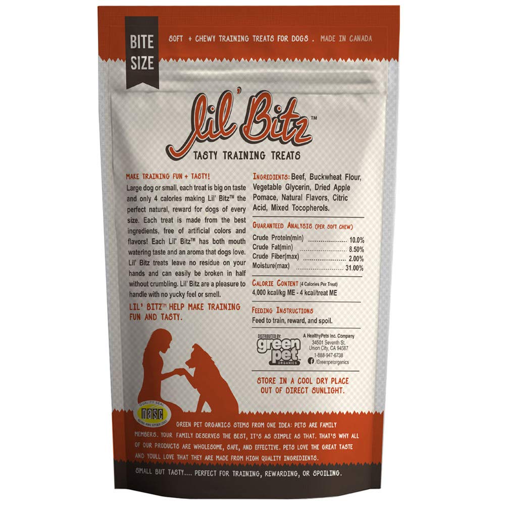 Lil Bitz Training Treats for Dogs and Cats (1 Pack, All Dog Sizes - Hickory Smoked Beef)