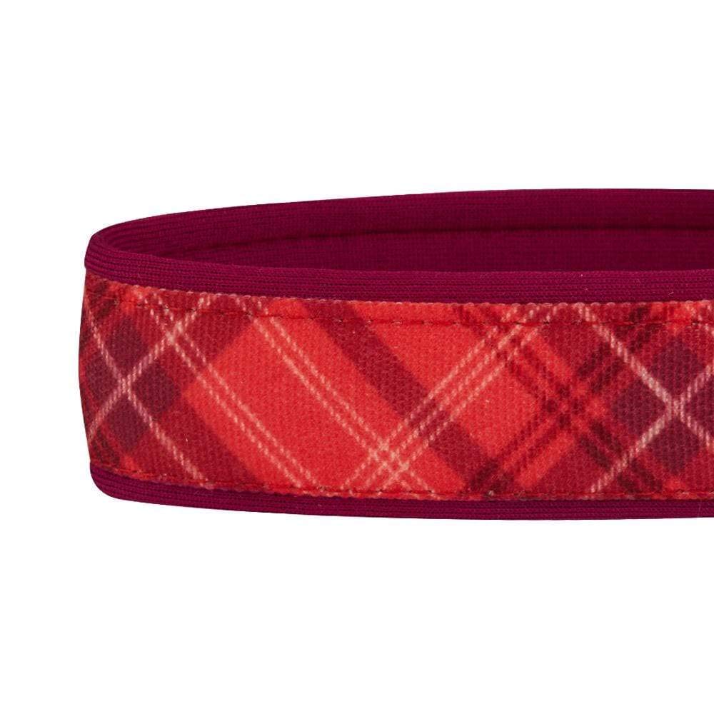 Blueberry Pet 7 Patterns Soft & Comfy Scottish Aileen Red Plaid Tartan Style Designer Padded Adjustable Dog Collar, Medium, Neck 14.5'-20'