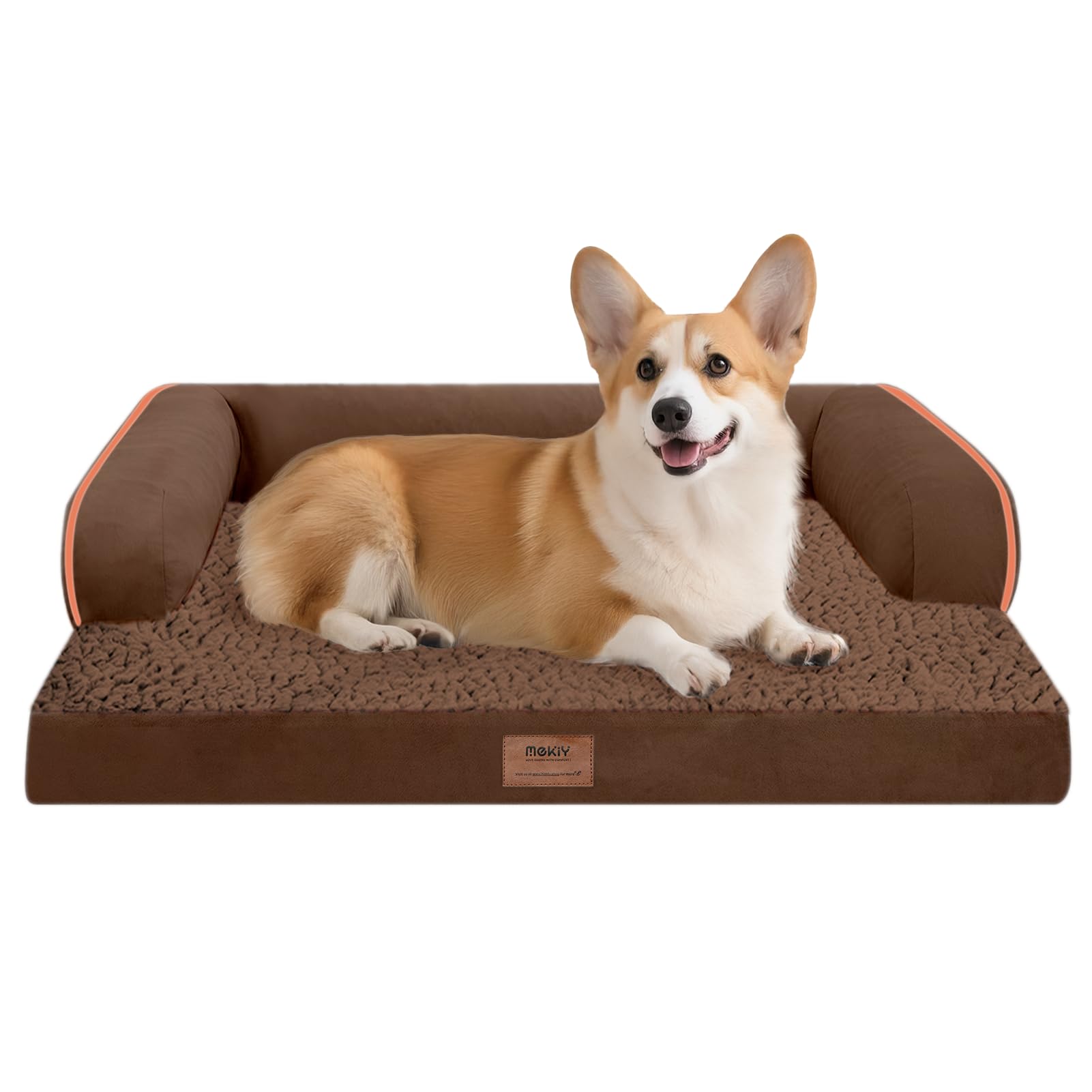 Dog Bed Medium Size Dog-Orthopedic Waterproof Bed for Dogs,Foam Couch Sofa with Washable Removable Cover & Non-Slip Bottom-Coffe