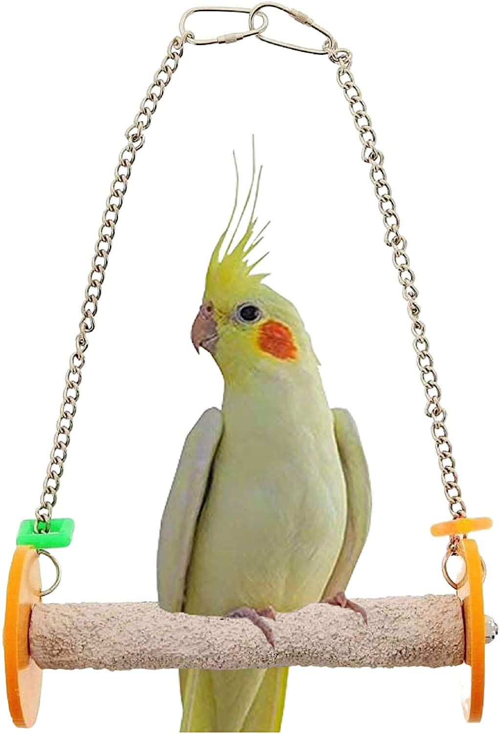 Sweet Feet And Beak Roll Swing And Perch Bird Toys - Keeps Nails And Beak In Top Condition - Handmade Pet Supplies - Safe And Non-Toxic Bird Cages Accessories - Parrot Toys (4.5' Orange Xs)