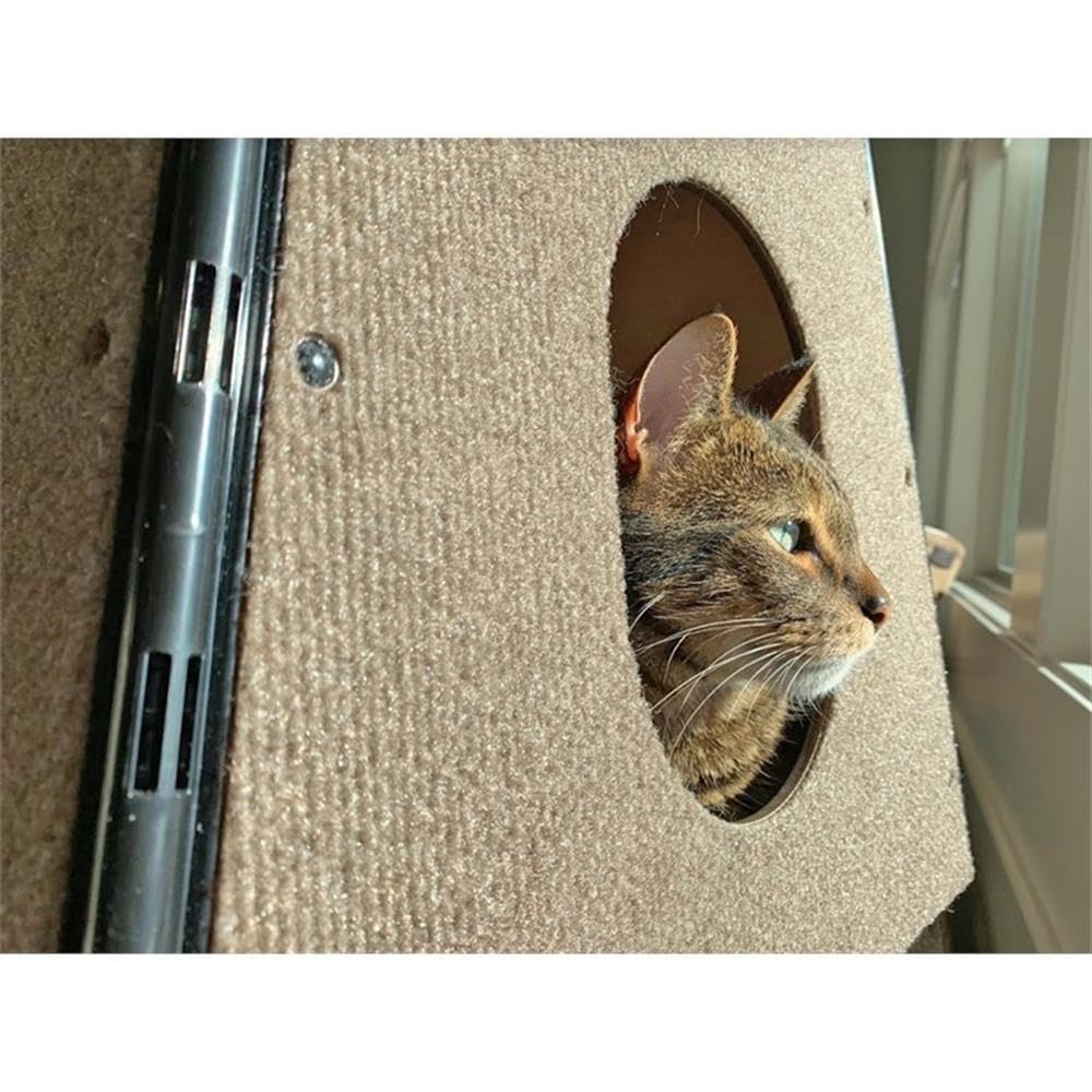 Happystack Cat Tower Model HS3SQTAN1 Pyramid Design in Tan Indoor/Outdoor Carpet