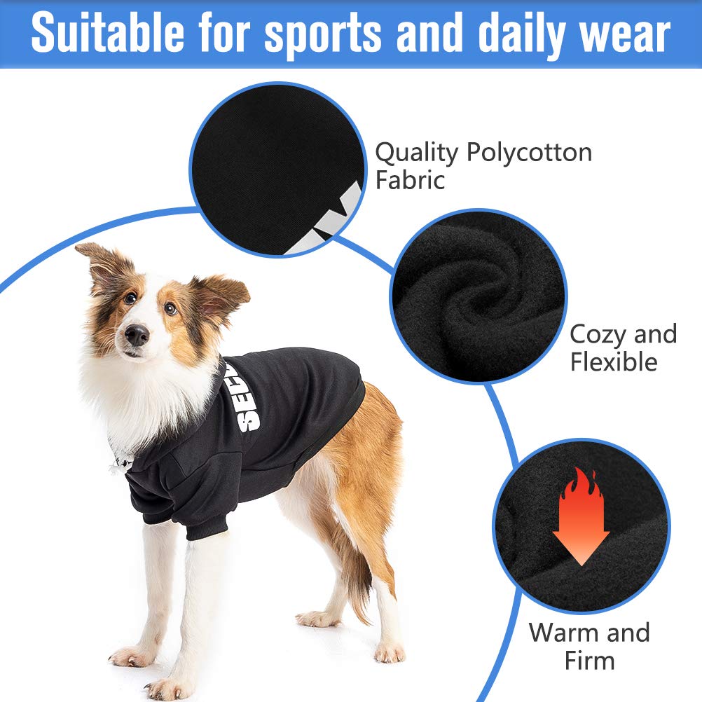 Scenereal Security Dog Hoodie Sweaters For Small Medium Large Dogs, Brushed Fleece Dog Clothes With Hat,Soft Cotton Winter Sprin