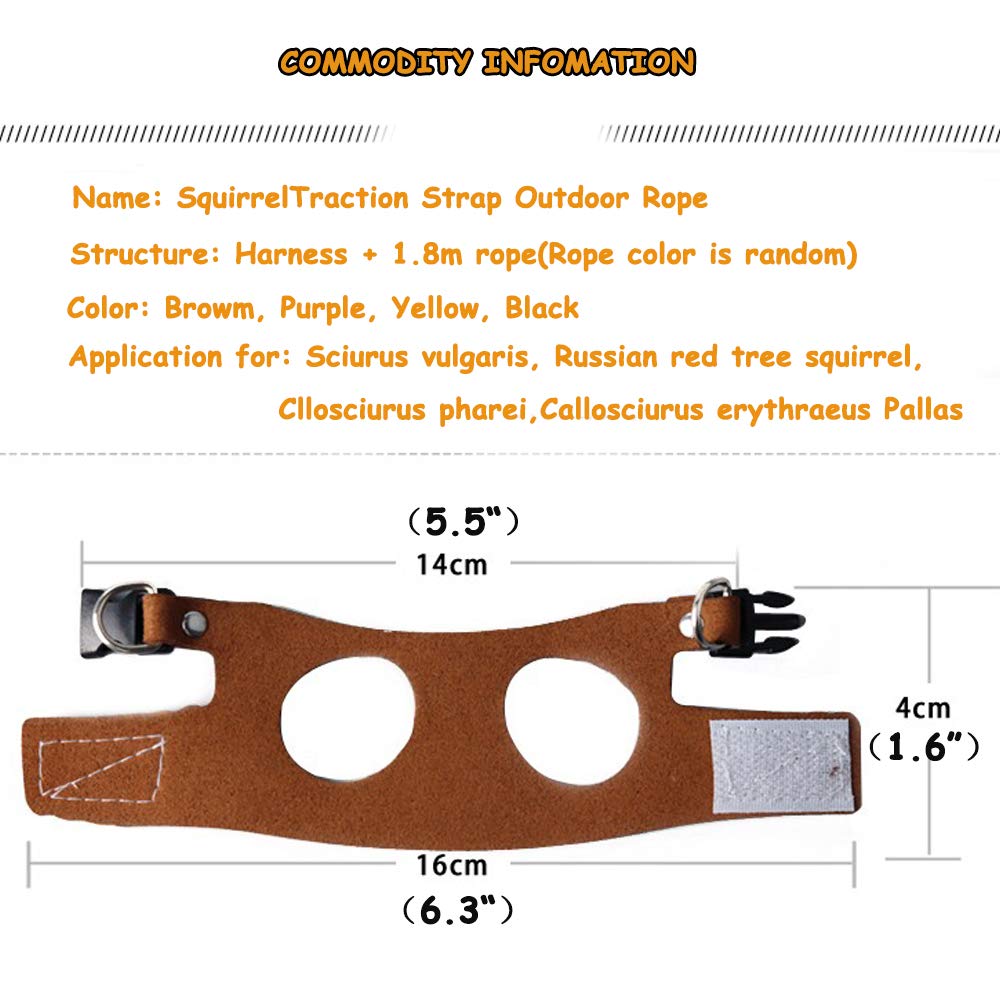 Squirrel Traction Rope Strap Anti-Biting Chain Rope, Adjustable Vest, Small Animal Walking Harness With Lead Leash, Hamster Gerbil Rat Mouse Ferret Chinchilla Small Animal Walking Leash