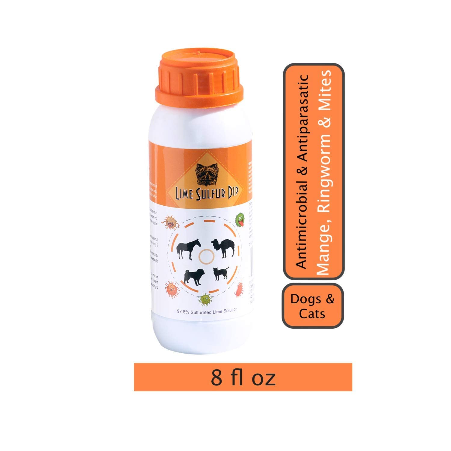 Classic'S Lime Sulfur Dip (8 Oz - Extra Strength Formula - Safe Solution For Dog, Cat, Puppy, Kitten, Horse