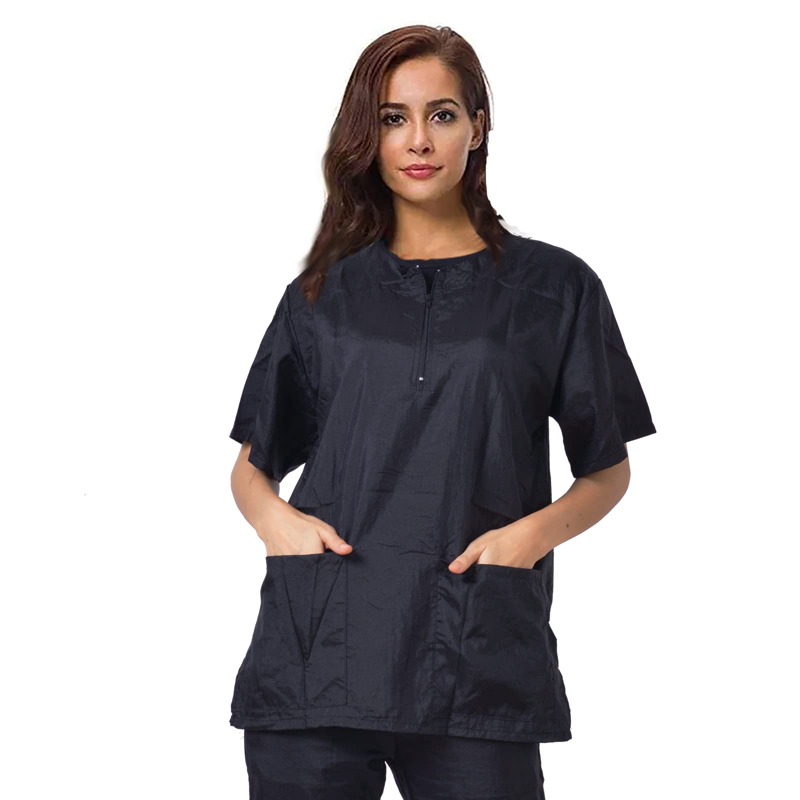 Gliitatu Dog Grooming Smock Barber Jackets for Women Men Professional Pet Groomer Smock Cosmetologist Barber Smock (3-XL)