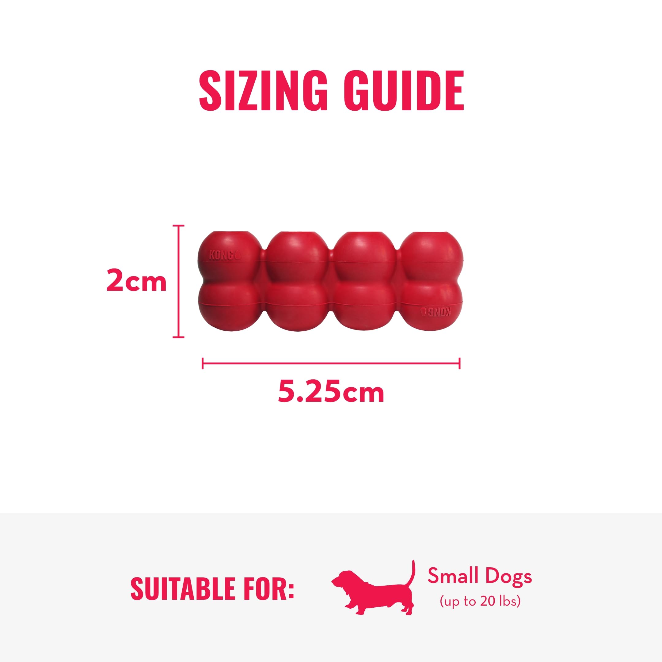 Kong Goodie Ribbon - Stuffable Natural Rubber Dog Toy - With Four Fillable Goodie Grippers For Enrichment Play - Bone-Shaped Che