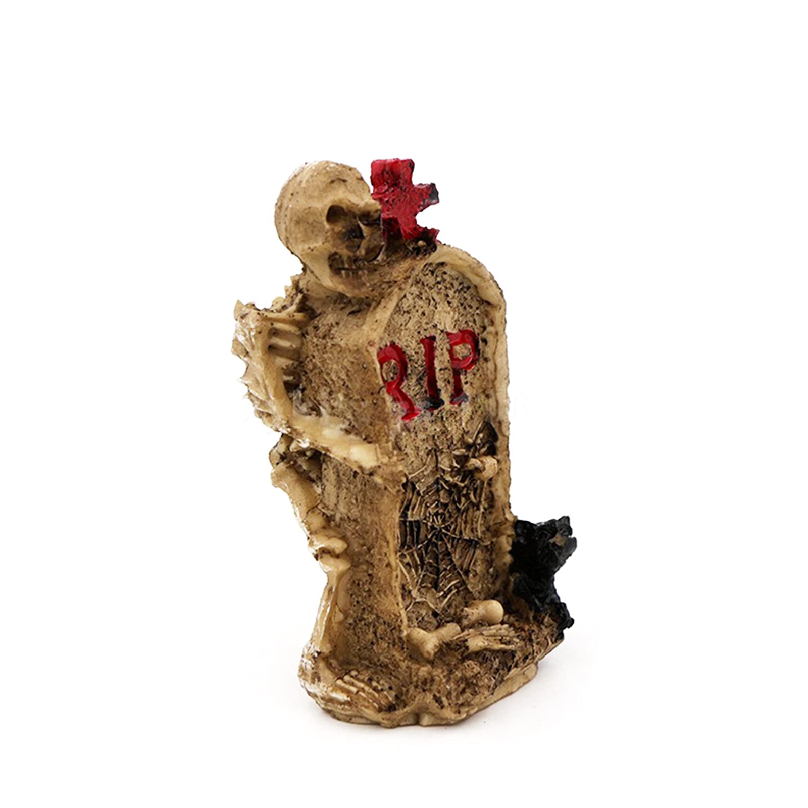 Kocris Casa Skull Aquarium Betta Fish Tank Gravestone Death Halloween Decorations Statues Figurine Sculpture Reptile Turtle Liza