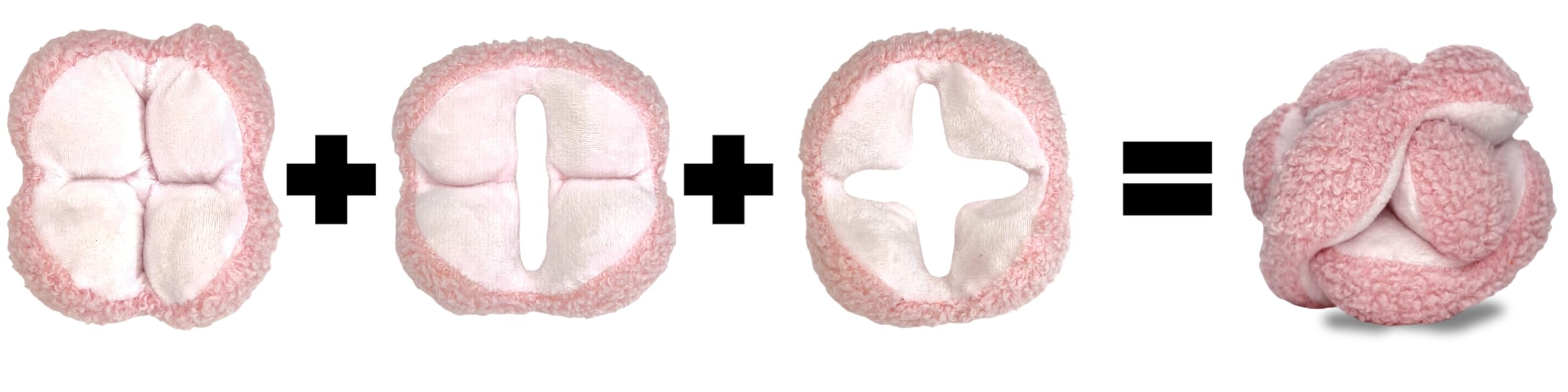 Glory To Dog Pink Snuffle Knot Interactive Dog Toy 4    Puzzle Ball with 8 Squeakers & Crinkle - Treat Hiding Enrichment Toy for