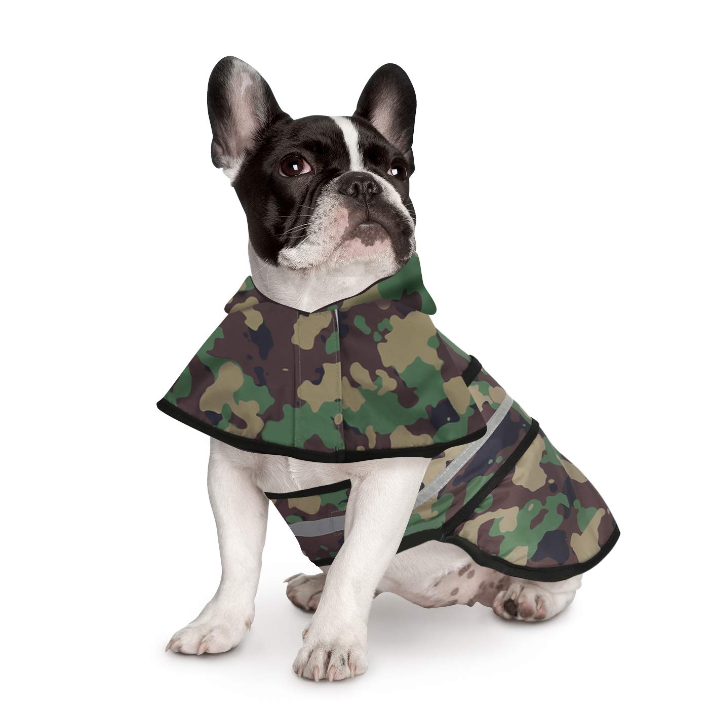 Hde Dog Raincoat Hooded Slicker Poncho For Small To X-Large Dogs And Puppies Camo - S