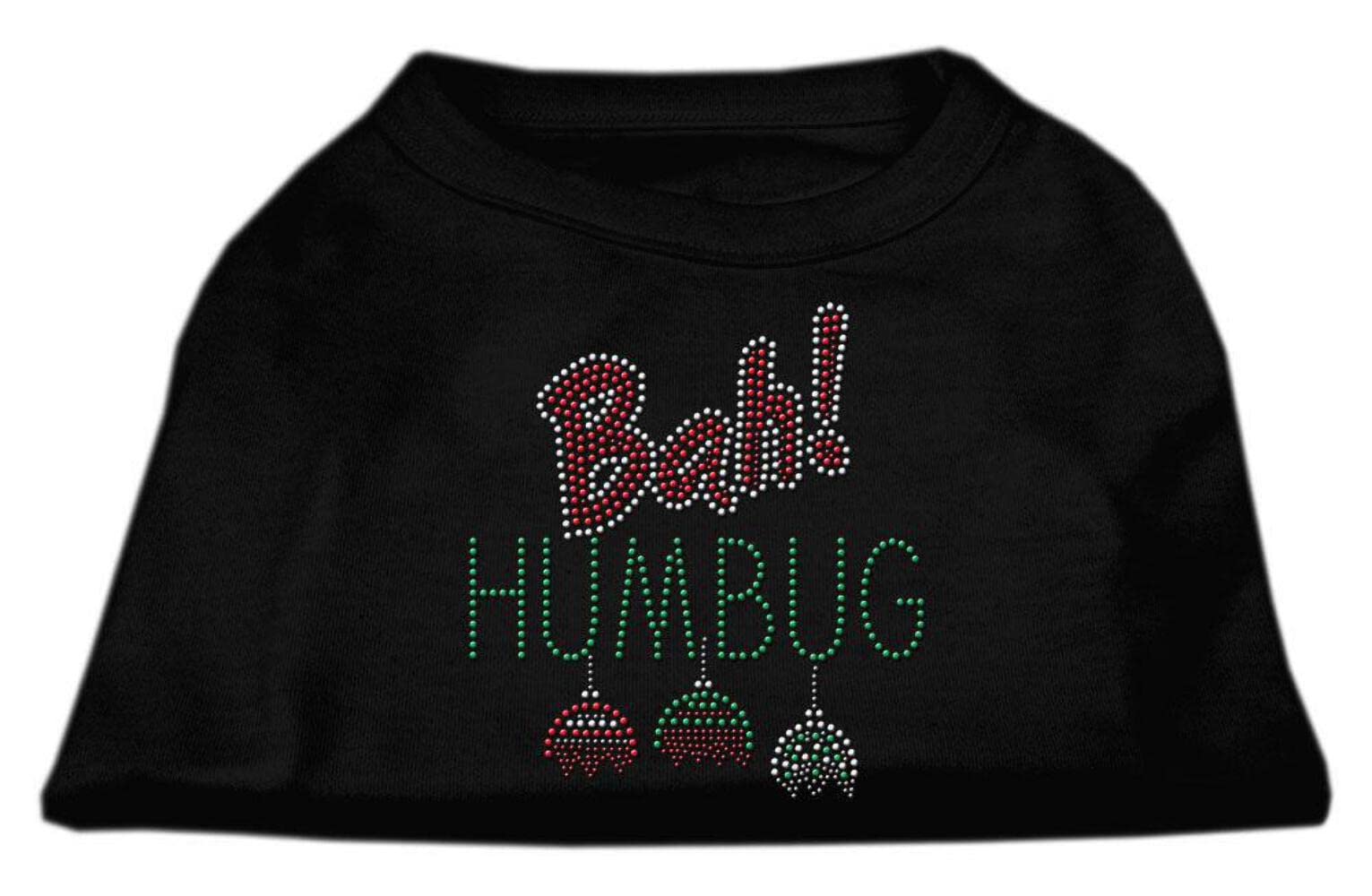 Christmas Pet Dog & Cat Shirt Rhinestone, 'Bah Humbug' Blue 2Xl (20-25 Lbs.)