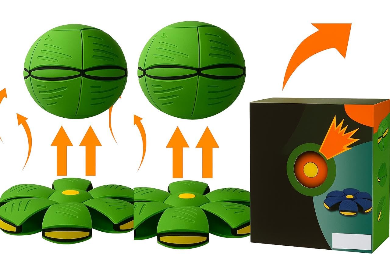 WAGGYTAILS Deluxe Quality Flying Saucer Ball for Dogs (New Royal Green) (Pack of 2) Interactive Portable Pet Toy | Outdoor Yard 