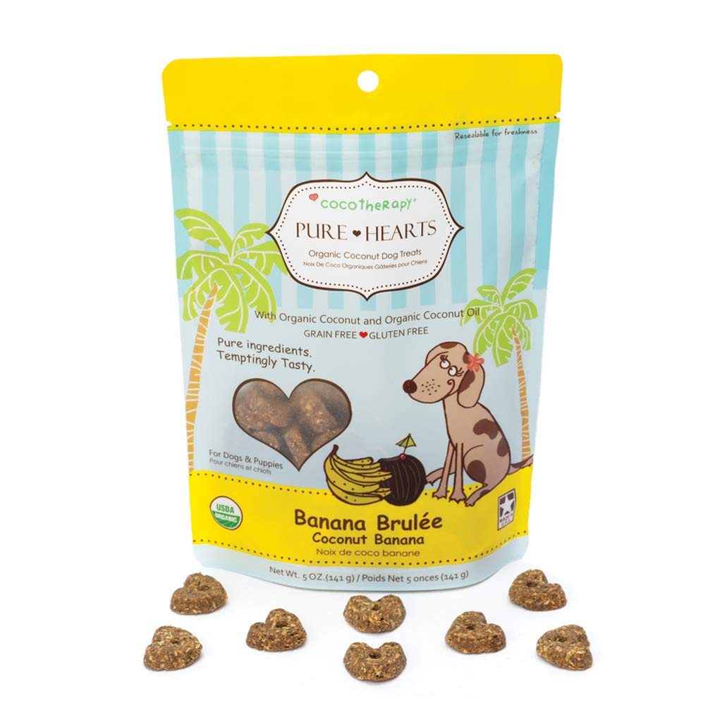 Cocotherapy Pure Hearts Coconut Cookies  Banana Brulee, (1 Pouch), 5 Oz.