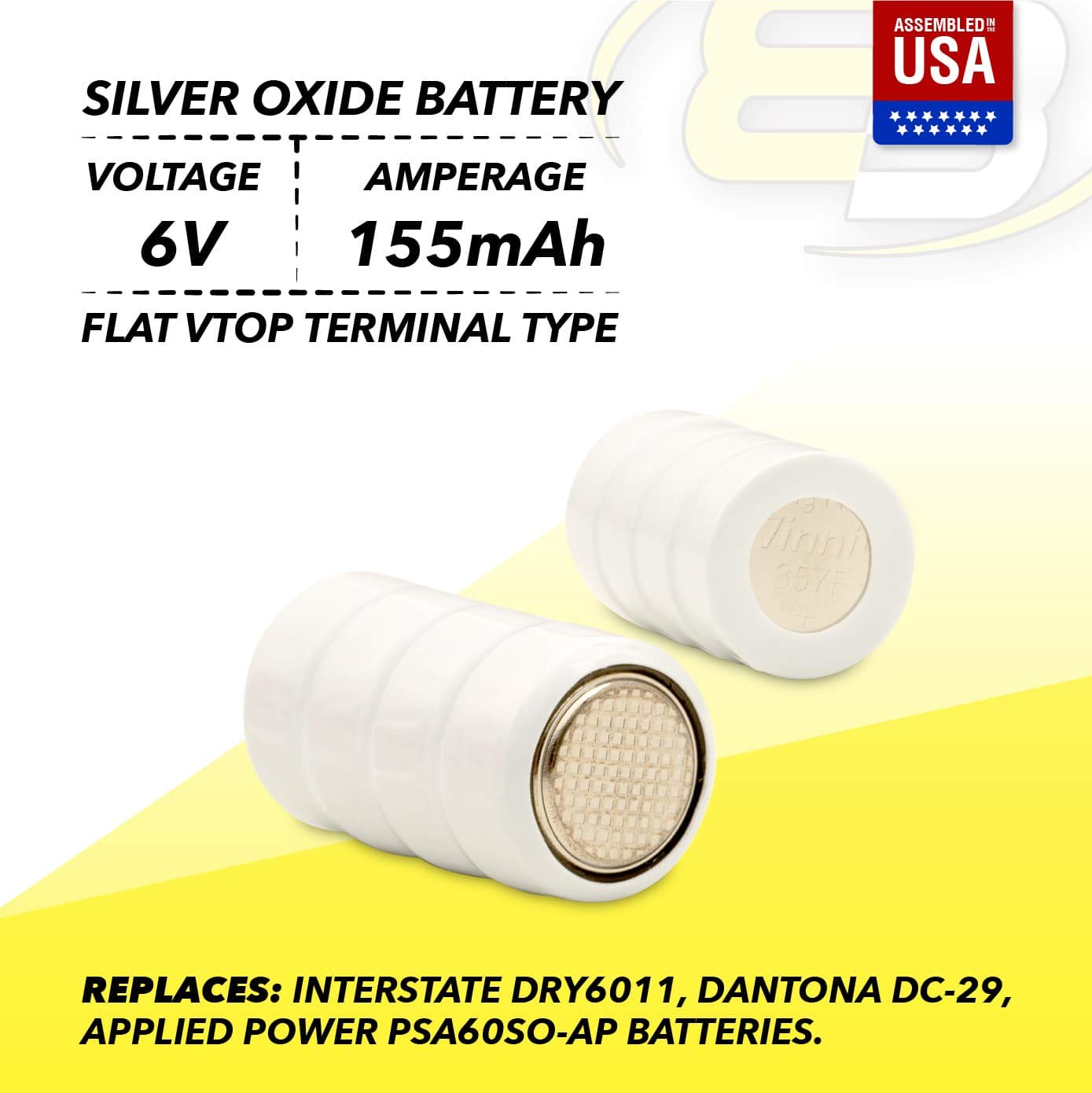 Exell Battery (3-Pack 6V 155Mah Silver Oxide Battery Compatible With Dog Collar Battery Dg-3000 Receiver, Dg-5000 Receiver, Dg-9000 Receiver, Dg9Xt Receiver, Dry6011, Applied Power Psa60So-Ap