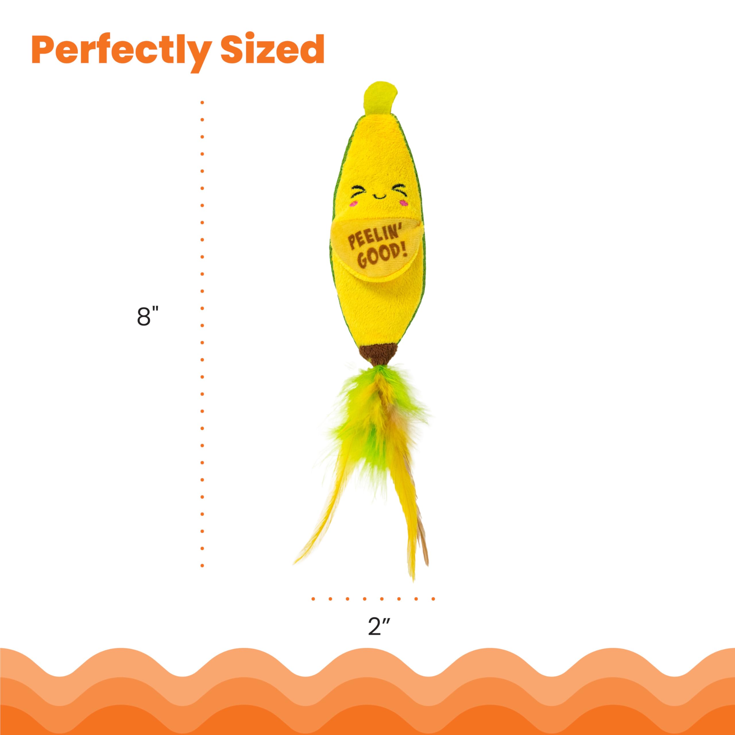 Catstages Peelin' Good Banana Kicker Dental Catnip Toy, Yellow