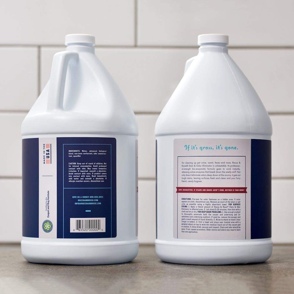 Rocco & Roxie Supply Co. Stain & Odor Eliminator For Strong Odor - Enzyme Pet Odor Eliminator For Home - Carpet Stain Remover For Cats & Dog Pee - Enzymatic Cat Urine Destroyer - Carpet Cleaner Spray