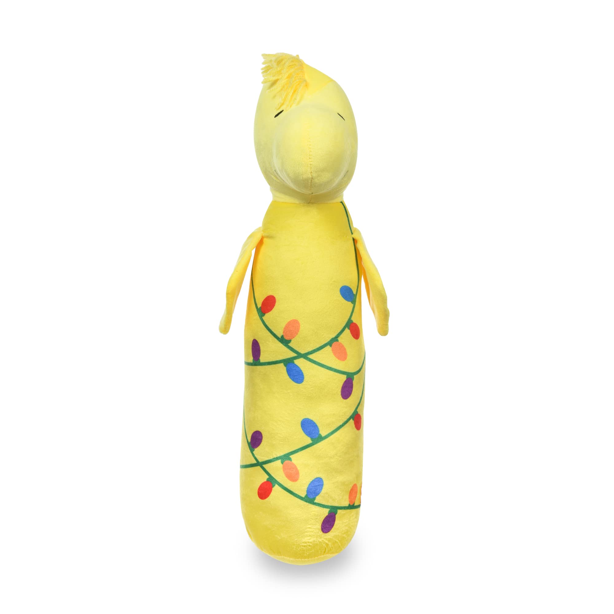 Peanuts for Pets Woodstock Holiday Bobo Body Large Dog Toy | Plush Woodstock Tangled Holiday Lights Christmas Squeaky Dog Chew T