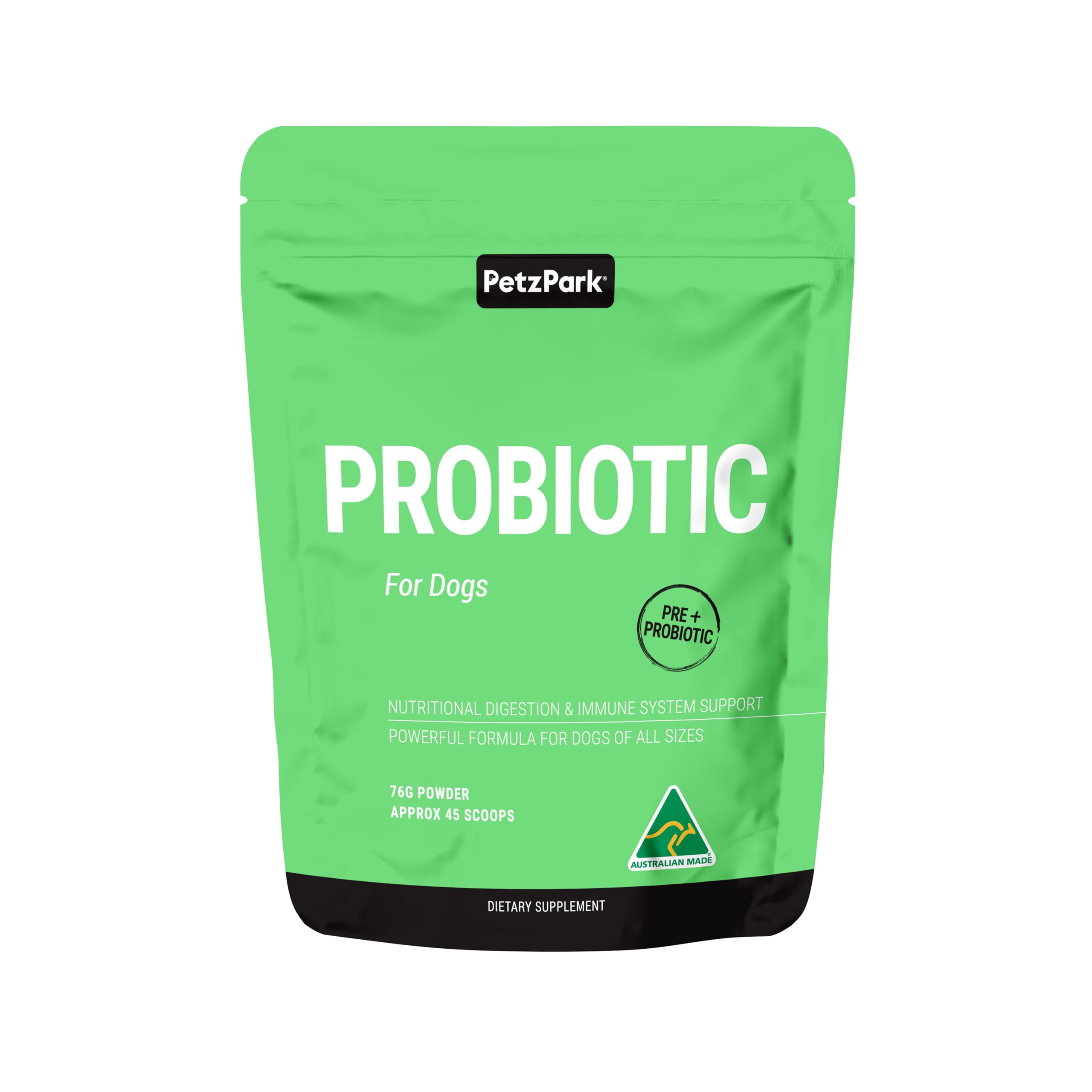 Petz Park Dog Probiotic 45 Scoops, Probiotics for Dogs Powder, Gut Health Supplement for Dogs, Paw Licking and Digestive Support