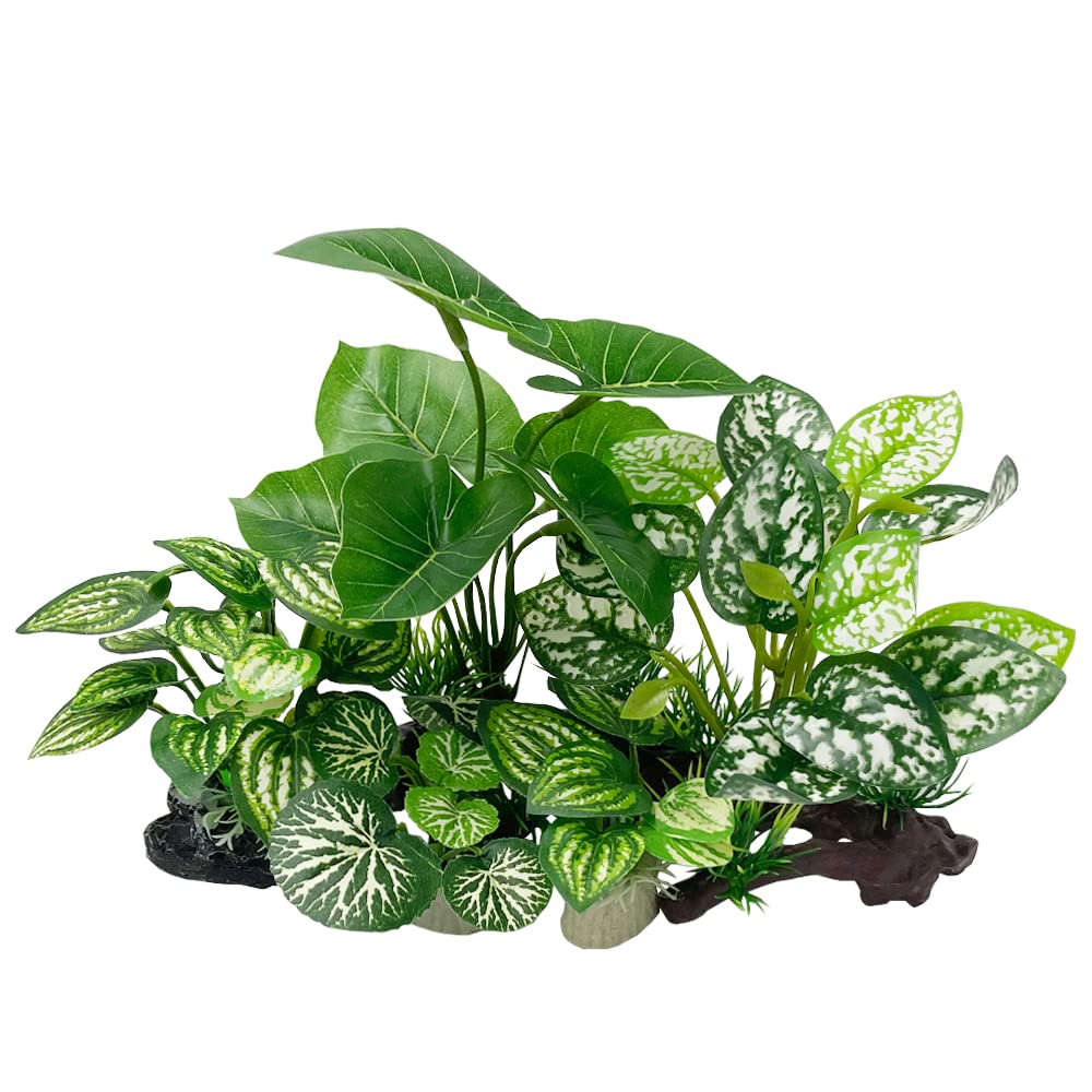 Smoothedo-Pets Fish Tank Decorations Aquarium Decoration Ornaments Accessories Betta Fish Hides Cave Rest Soft Leaf (Mix-Leaf-Se