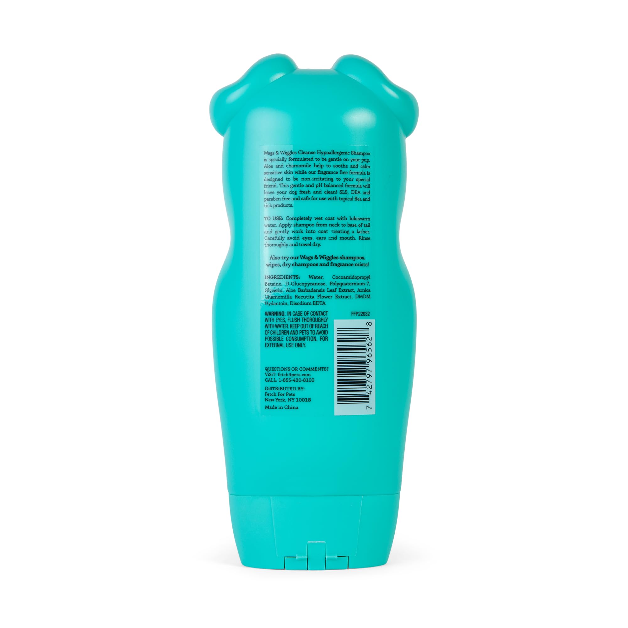 Wags & Wiggles Cleanse Hypoallergenic Dog Shampoo - Pet Wash For Dogs With Sensitive Skin - Without Fragrance Cleanser, 16 Fl Oz