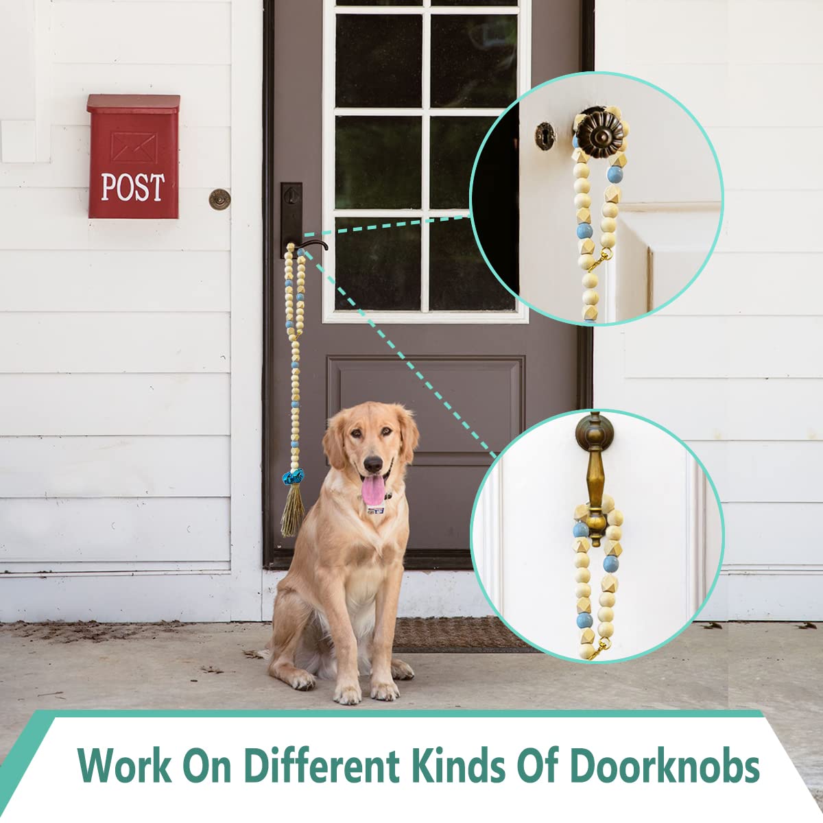Idolpet Hanging Dog Door Bells, Potty Training Doorbells For Dogs And Puppies - Antique Bells, Training Adjustable Dog Bell For