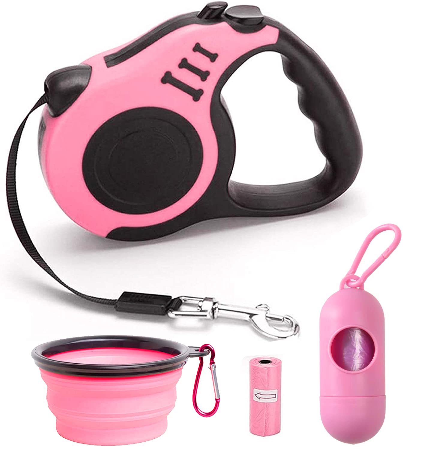 Retractable Dog Leash For Medium - Small Dogs And Cats - 16.5Ft Tangle Free, Heavy Duty Walking Leash With Anti Slip Handle, Pau