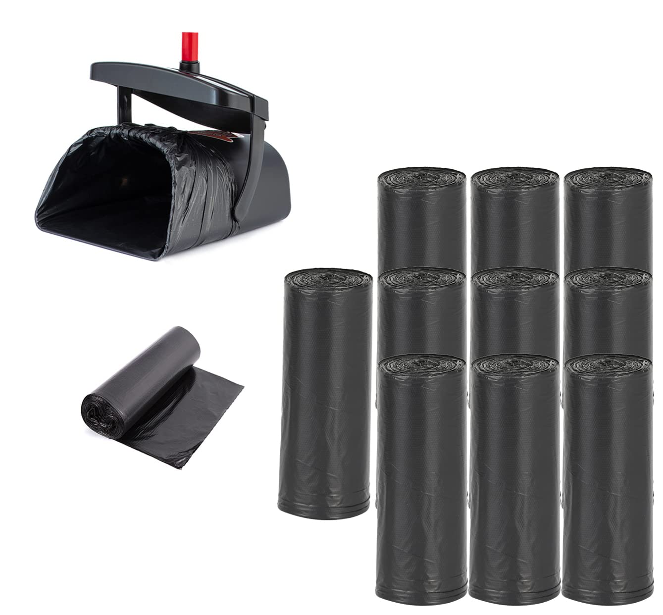 Dog Poop Bags Unscented Standard Extra Thick Waste Bag Refill Rolls For Dogs Black - 10 Rolls (200 Bags)