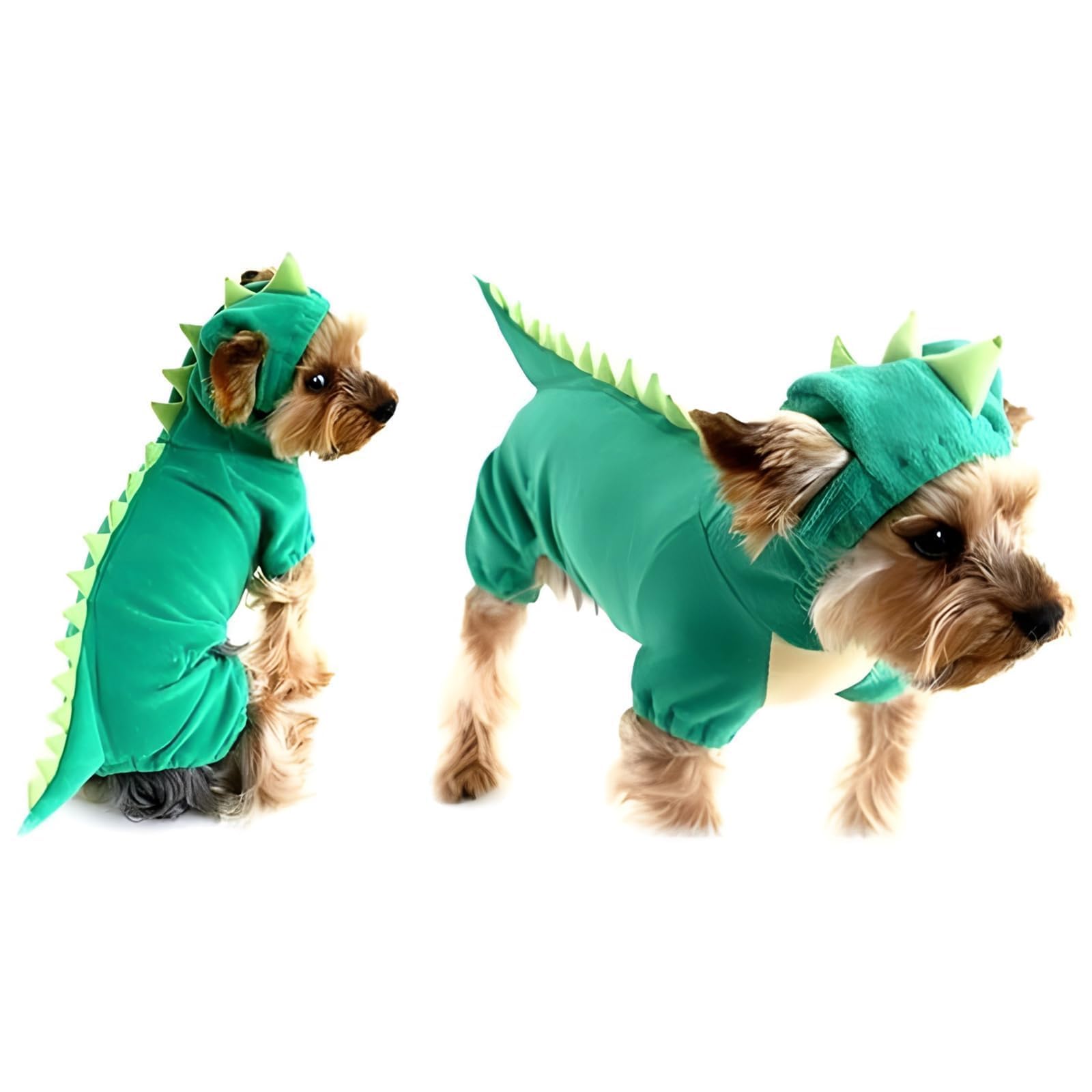Hotumn Dinosaur Dog Halloween Costume Pet Dino Hoodie For Medium Dogs (X-Large, Green)