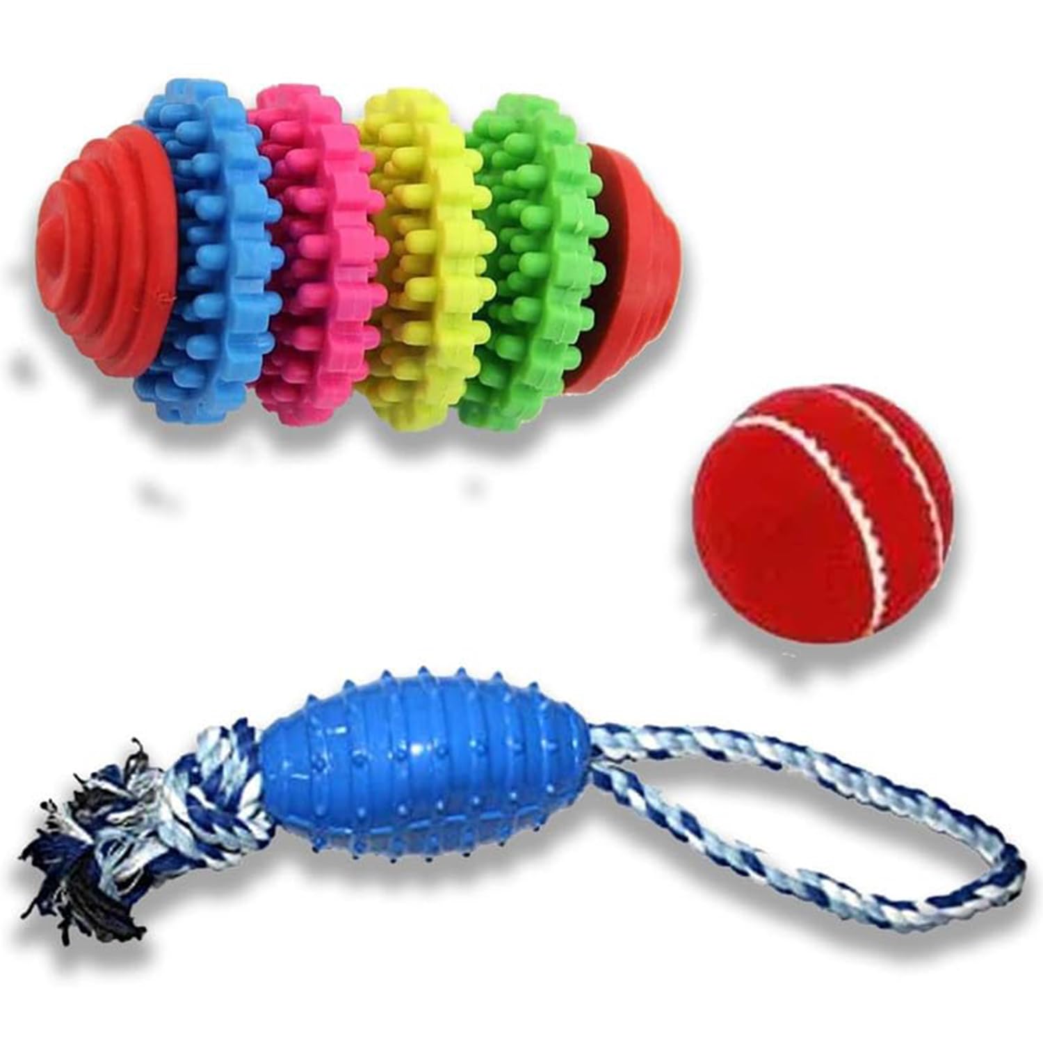 Pawise Dog Combo Chew Toys,Dogs Puppy Colorful Rubber Toy For Small & Medium Breed Dogs, Durable Chew Toys, Puppy Teething Toys,