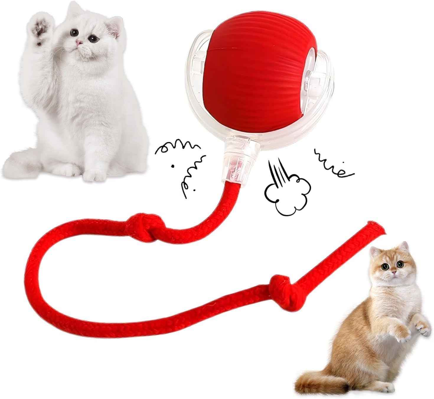 Woofy Interactive Rolling Cat Ball  360Automatic Chew Toy For Active Cats, Rolling Small Dog Cat Toys,Smart Automatic Fast Roll