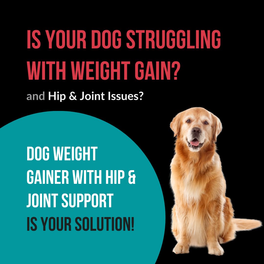 PET CARE Sciences Dog Weight Gainer with Hip and Joint Support - Weight Gain Supplements for Dogs - Canine and Dog Muscle Builde