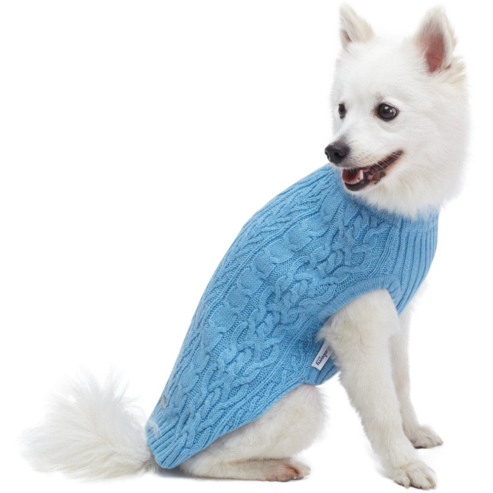 America'S Best Petcare Blueberry Dog Sweater - Alaskan Blue Wool Blend - Small, No-Sleeve Style For Boys