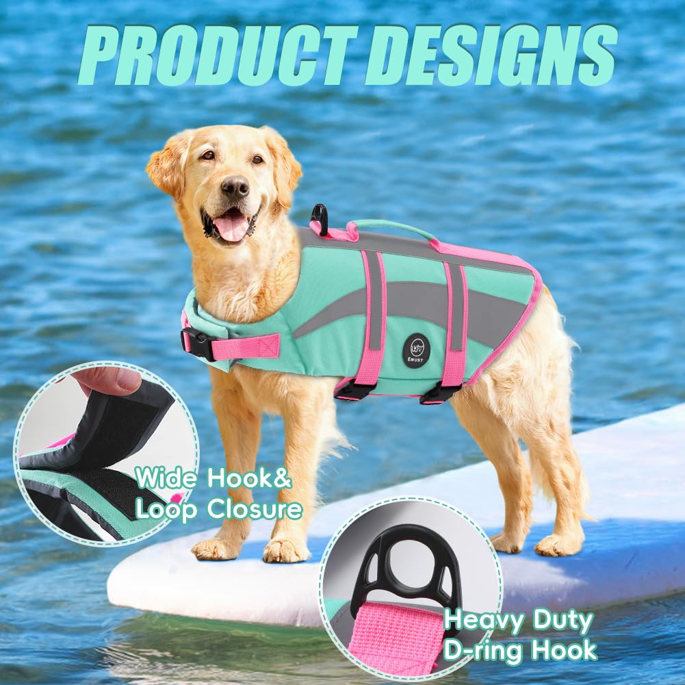 Emust Dog Life Vests, Adjustable Dog Life Jackets For Small Dogs With Enhanced Buoyancy, Small Dogs Flotation Vest With Durable