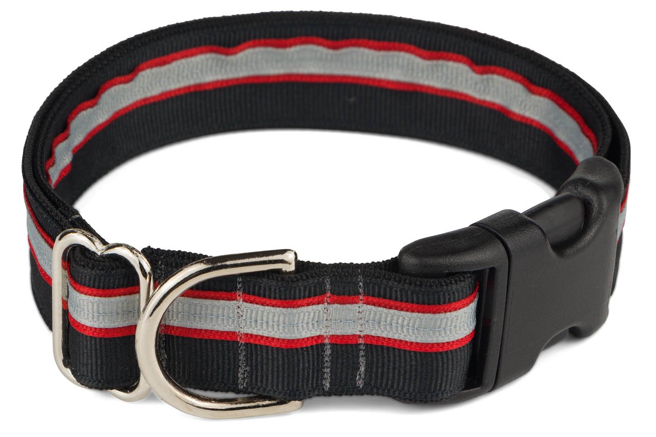 If It Barks 1' Designer Striped Dog Collar (Large (19'-30'), Rescue)