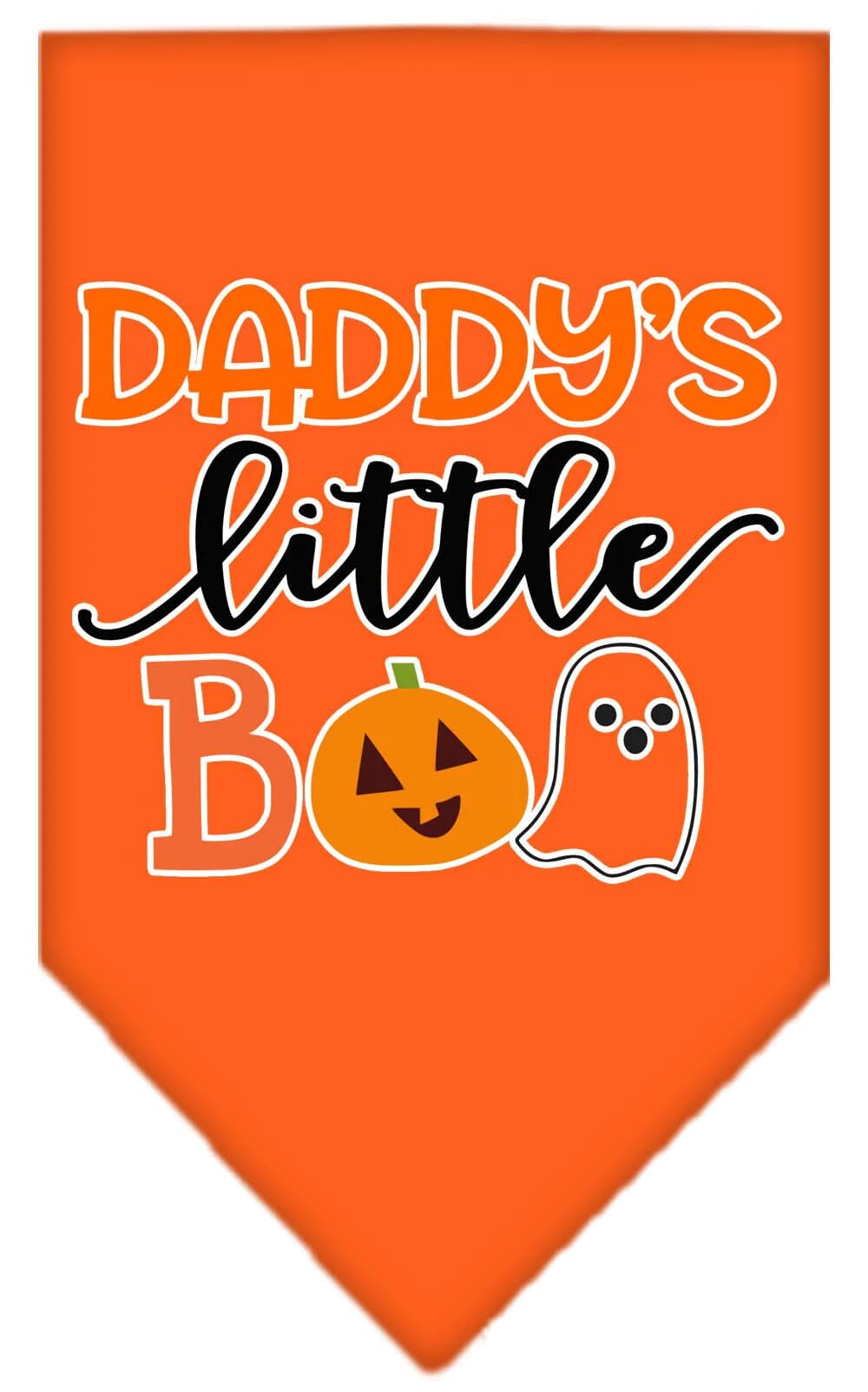 Halloween Pet and Dog Bandana Screen Printed, "Daddy's Little Boo" Emerald Green Large
