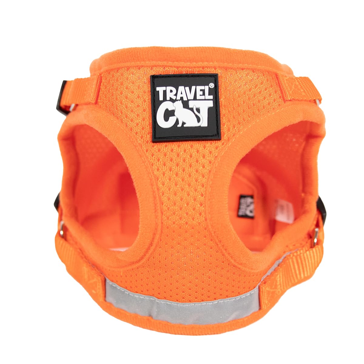 Travel Cat Harness And Leash Set - Adjustable Fit Mesh Cat Harness And Reflective Strap - Comfort Escape Proof Harness For Cats, Kitten For Outdoor Walking, Hiking (Medium, Orange)