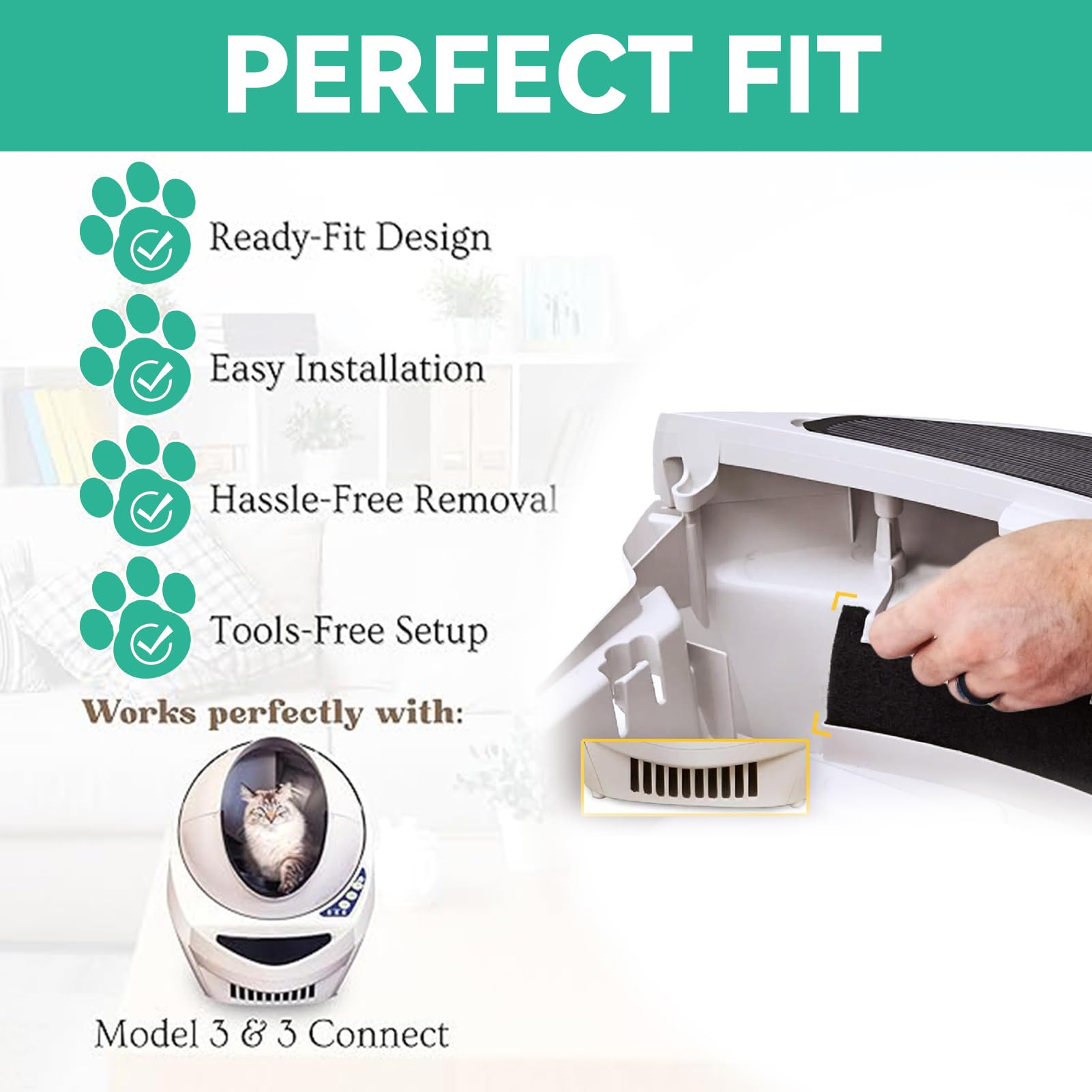 8Pcs Carbon Filters Compatible With Litter-Robot 3,Replacement Activated Charcoal Filters For Litter Box Carbon Premium Filters,