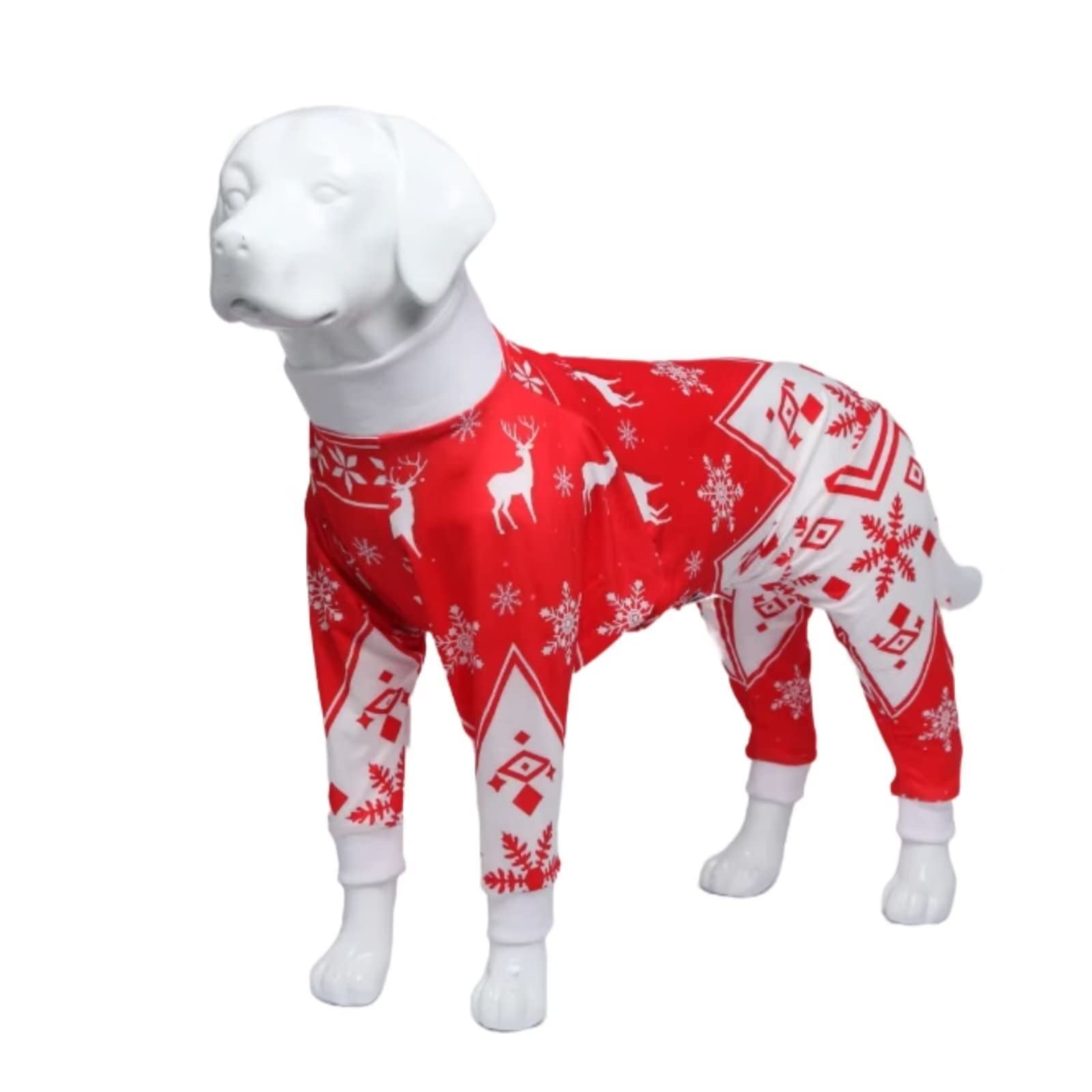 Xqpetlihai Christmas Dog Clothes Dog Onesie Surgery Recovery Suit Dog Pajamas for Large and Medium Dog (XS,CH)