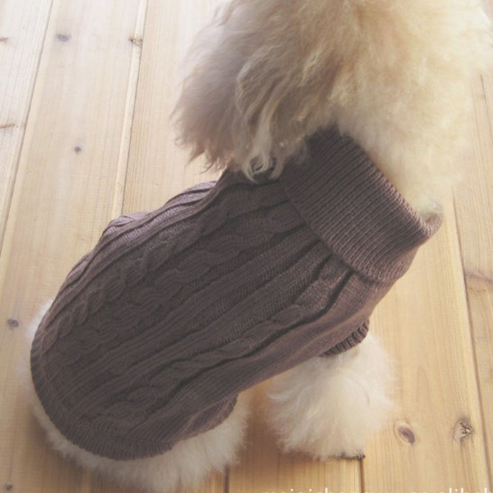 Tangpan Turtleneck Classic Straw-Rope Pro Pet Dog Sweater Apparel (Dark Blue,Xl)