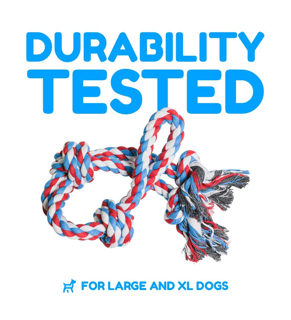 Pacific Pups Products 2 Pack Red - Xl Dog Rope Toy For Aggressive Chewers - Benefits Non-Profit Dog Rescue - Tug Of War Dog Toy,