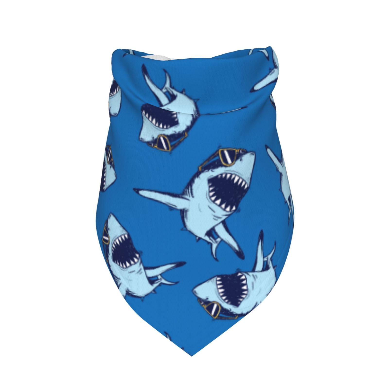 Cartoon Shark Dog Bandana Scarf Triangle Bibs Pet Accessories Cat Kerchief
